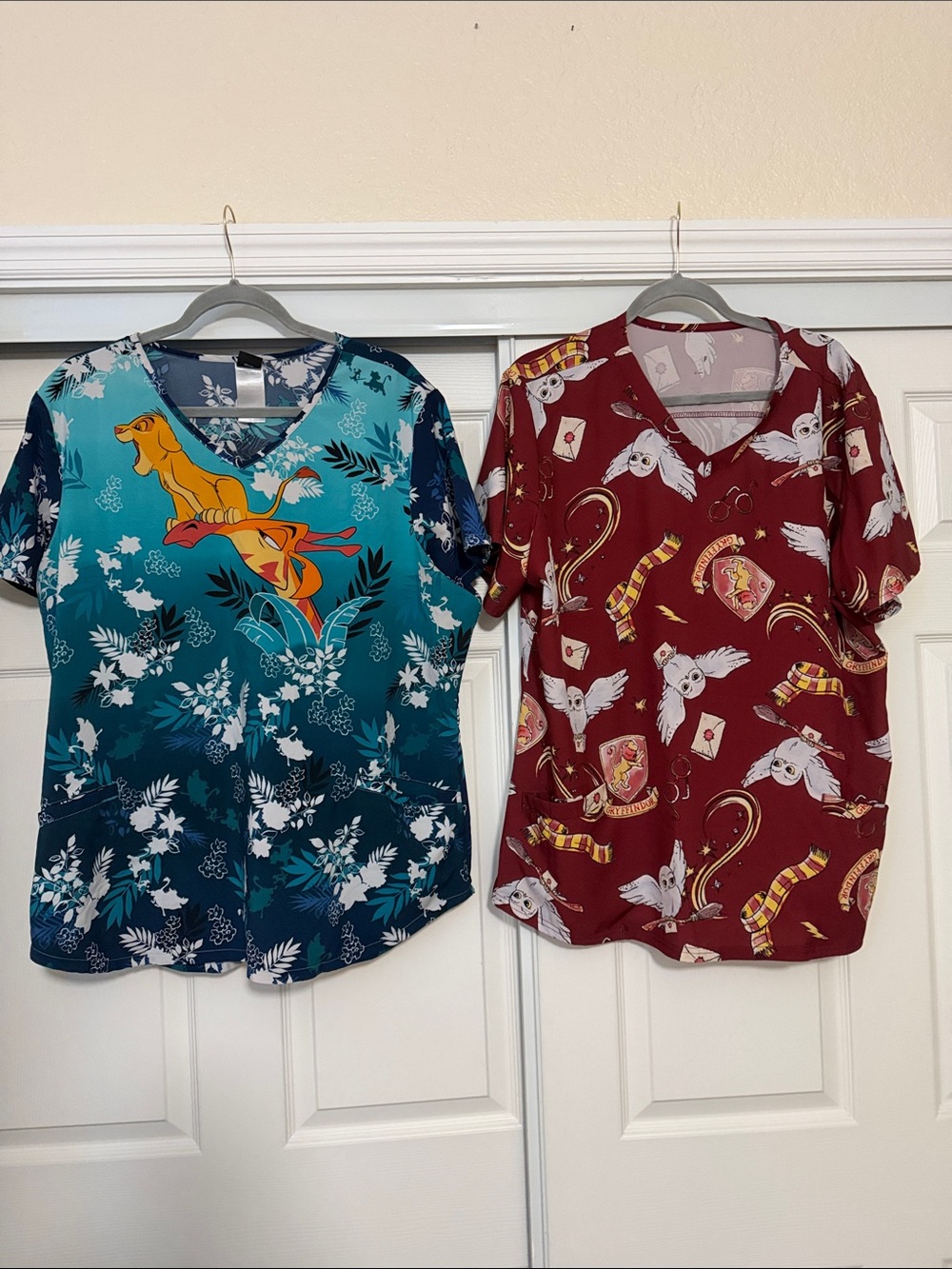 Lot 2 scrub tops - Lion King & Harry Potter
